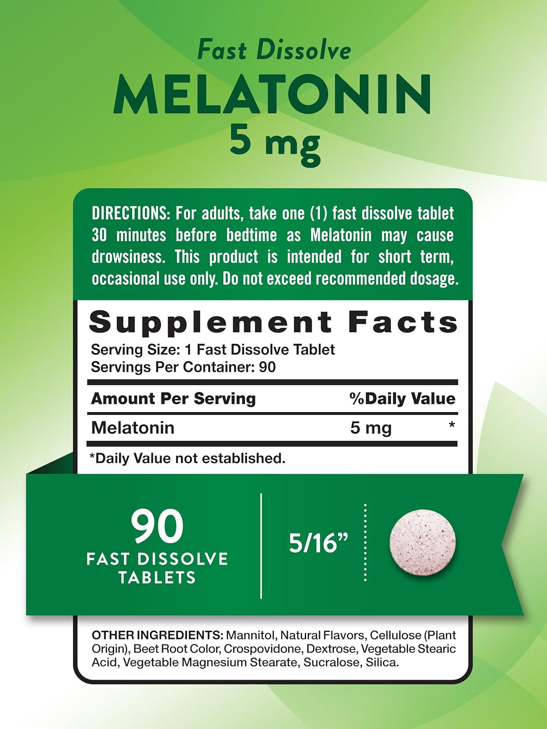 Melatonina 5 Mg Tabletas NatureS Truth Disolución Rápida