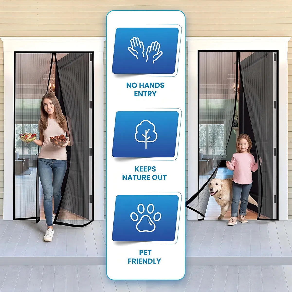 Mosquitero Para Puerta Flux Phenom Malla Retractil Corrediza Con Cierre Magnetico