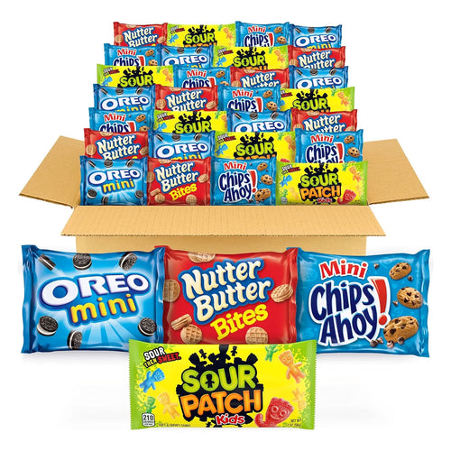 Surtido Mini Galletas Snacks Kids 32 Paquetes Oreo Chips Ahoy Sour Patch