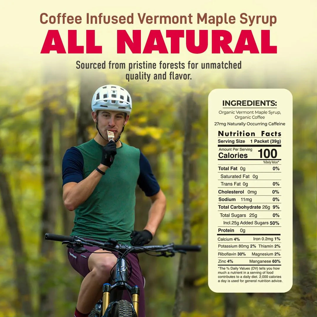 Paquete De Arce Puro Con Infusión De Café Para Atletas 20x30 Energía Natural Y Recuperación