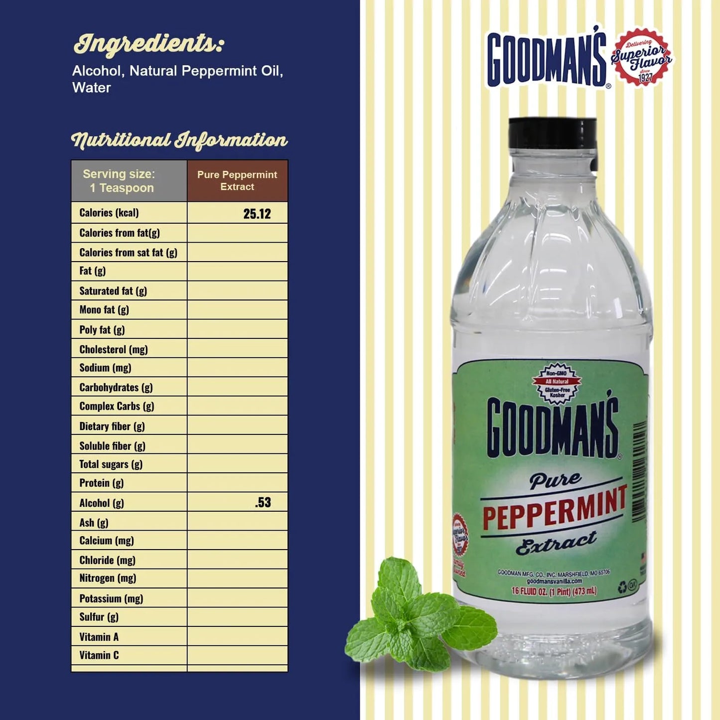 Extracto De Menta Puro 100 Ml Ideal Para Chocolate Caliente Y Mas Goodman's