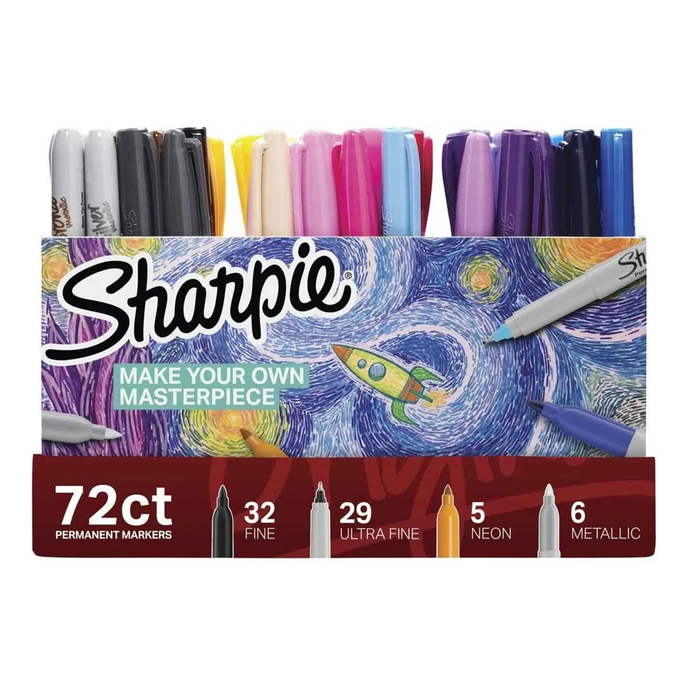 Sharpie X72 Marcadores Punta Fina Y Ultrafina Bunny Toys Set De 72 Unidades Colores Neón Y Metálicos