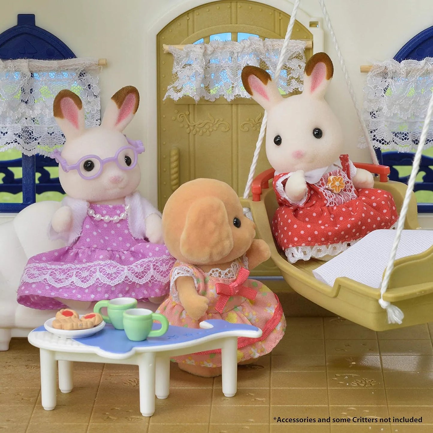 Calico Critters Abuelos Conejo Hopscotch Muñecos Articulados 2 Pcs Suaves Y Vestibles