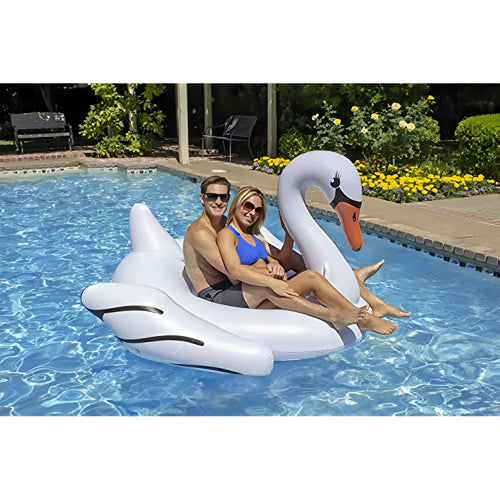 Poolmaster Jumbo Swan Rider Inflable Gigante Para Piscina Diversion Familiar