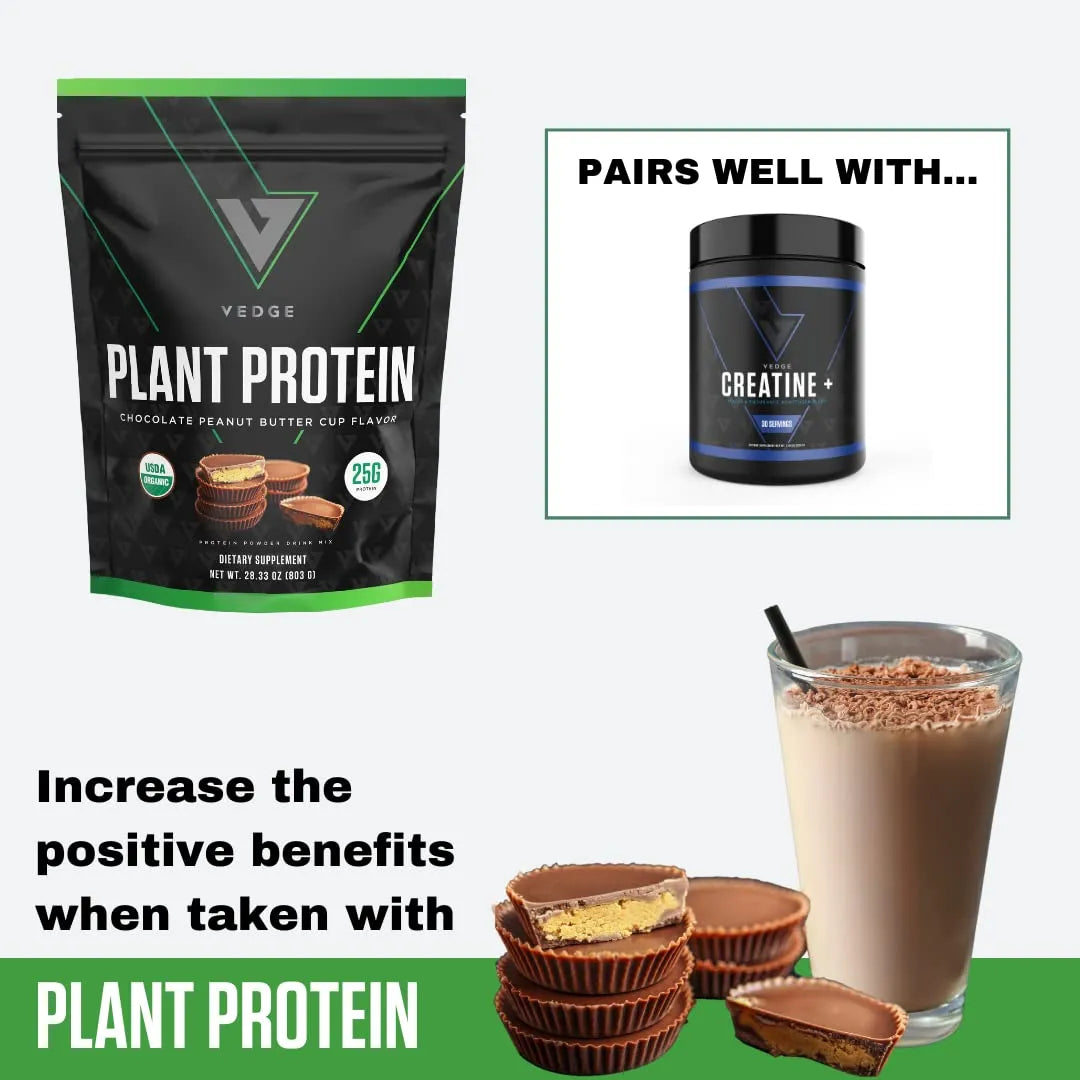 Proteína Vegana En Polvo Chocolate Mantequilla De Cacahuate 25 Porciones USDA Orgánica Sin Gluten