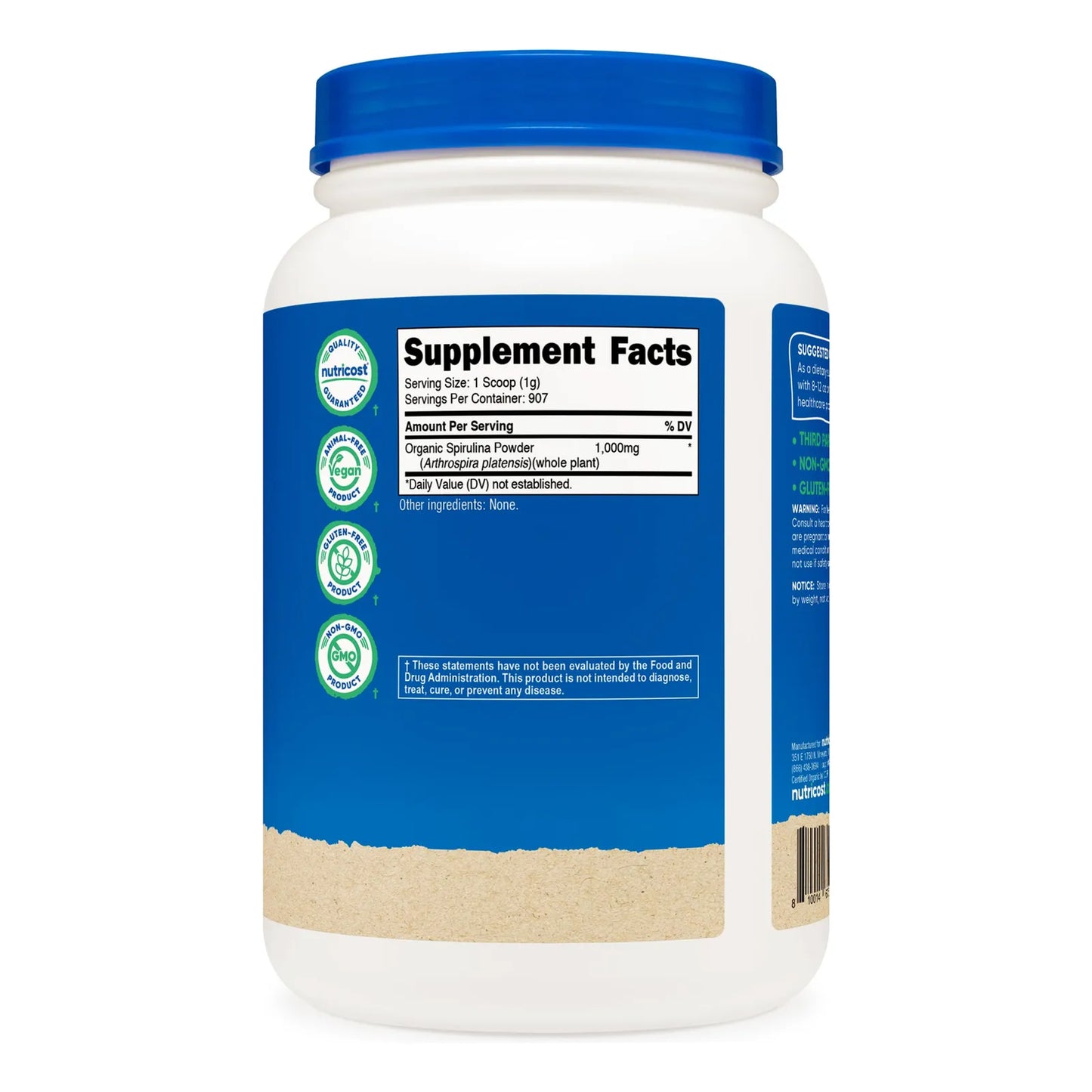 Spirulina Organica En Polvo 2 Libras Superalimento Puro Y Certificado