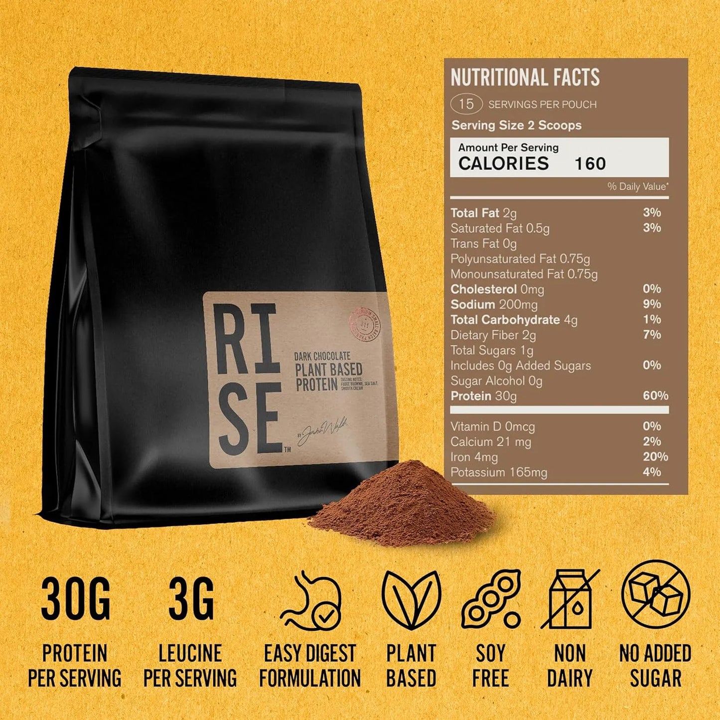 Proteina Vegetal Chocolate Negro 200g Sabor Intenso Recuperacion Muscular