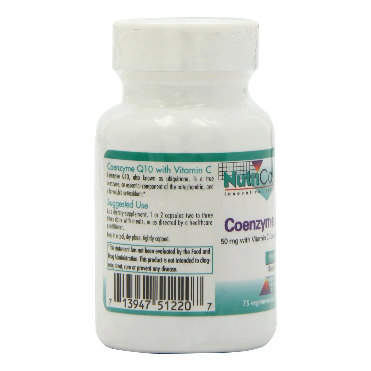 Suplemento De Coenzima Q10 50 Mg Con Vitamina C Antioxidante 75 Cápsulas