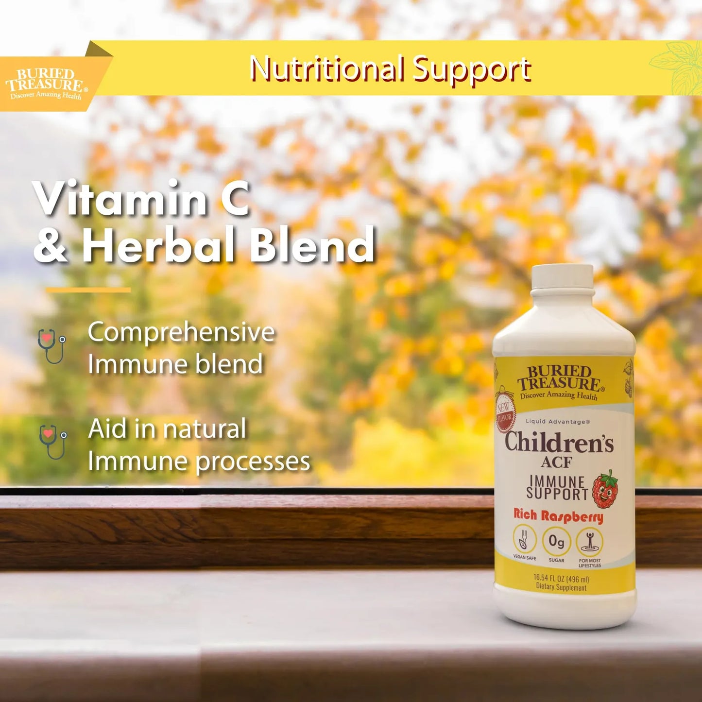 Childrens ACF Advanced Immune Support Sabor Cereza 16 Onzas Refuerzo Inmune Infantil