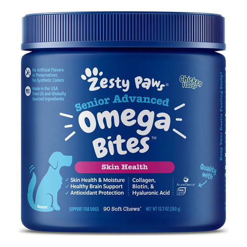 Mordeduras Omega 3 Para Perros Piel Y Pelaje 90 Unidades Con Colágeno Y Vitaminas