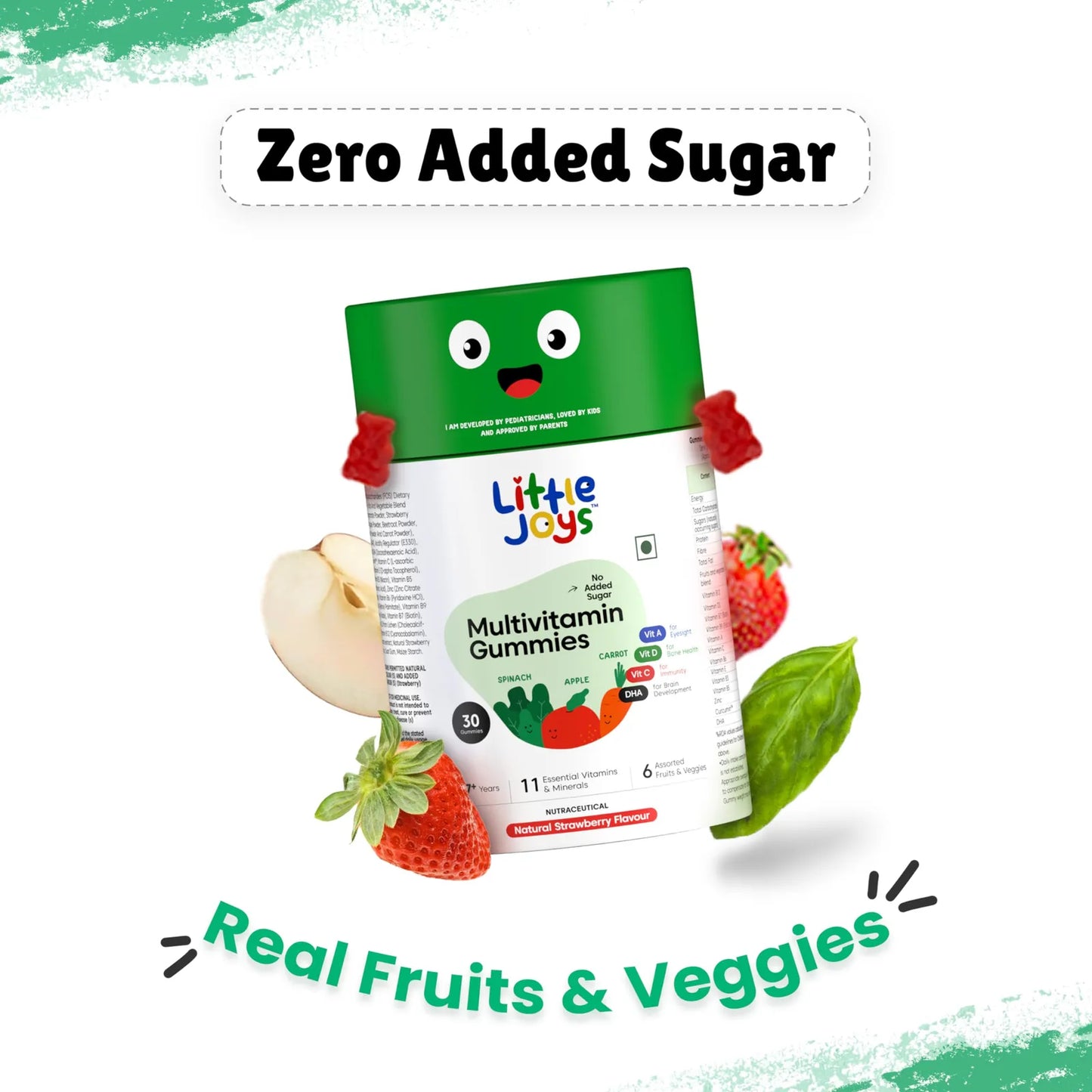 Gomitas Multivitaminas Niños 2 A 6 Años Dha Vitamina D3 B12 Sabor Fresa