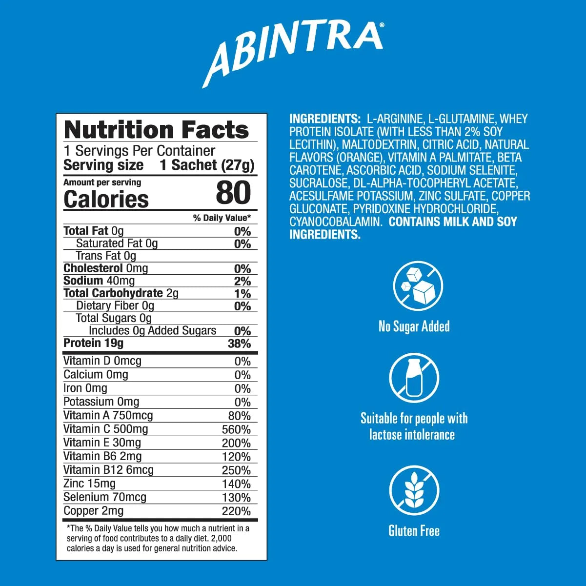 Suplemento Nutricional Para Curación De Heridas Con L Arginina Y L Glutamina Sabor Naranja