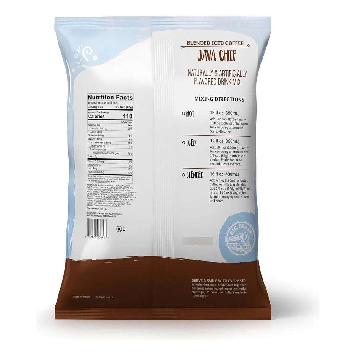 Mezcla Para Preparar Café Helado Sabor Intenso Big Train 900g