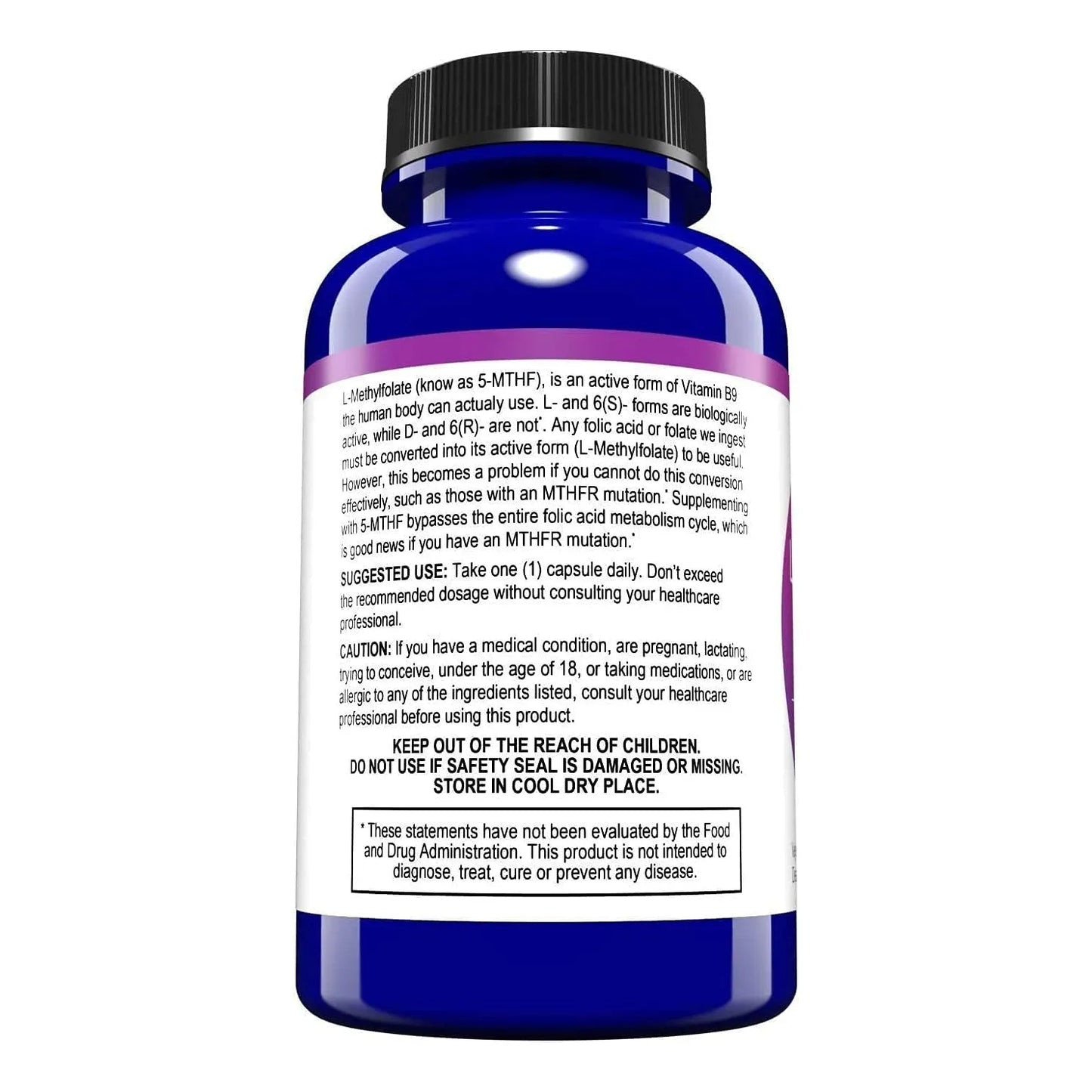 L Metilfolato 5 Mg Capsulas 90 Unidades Suplemento Activo MTHFR Calidad Premium