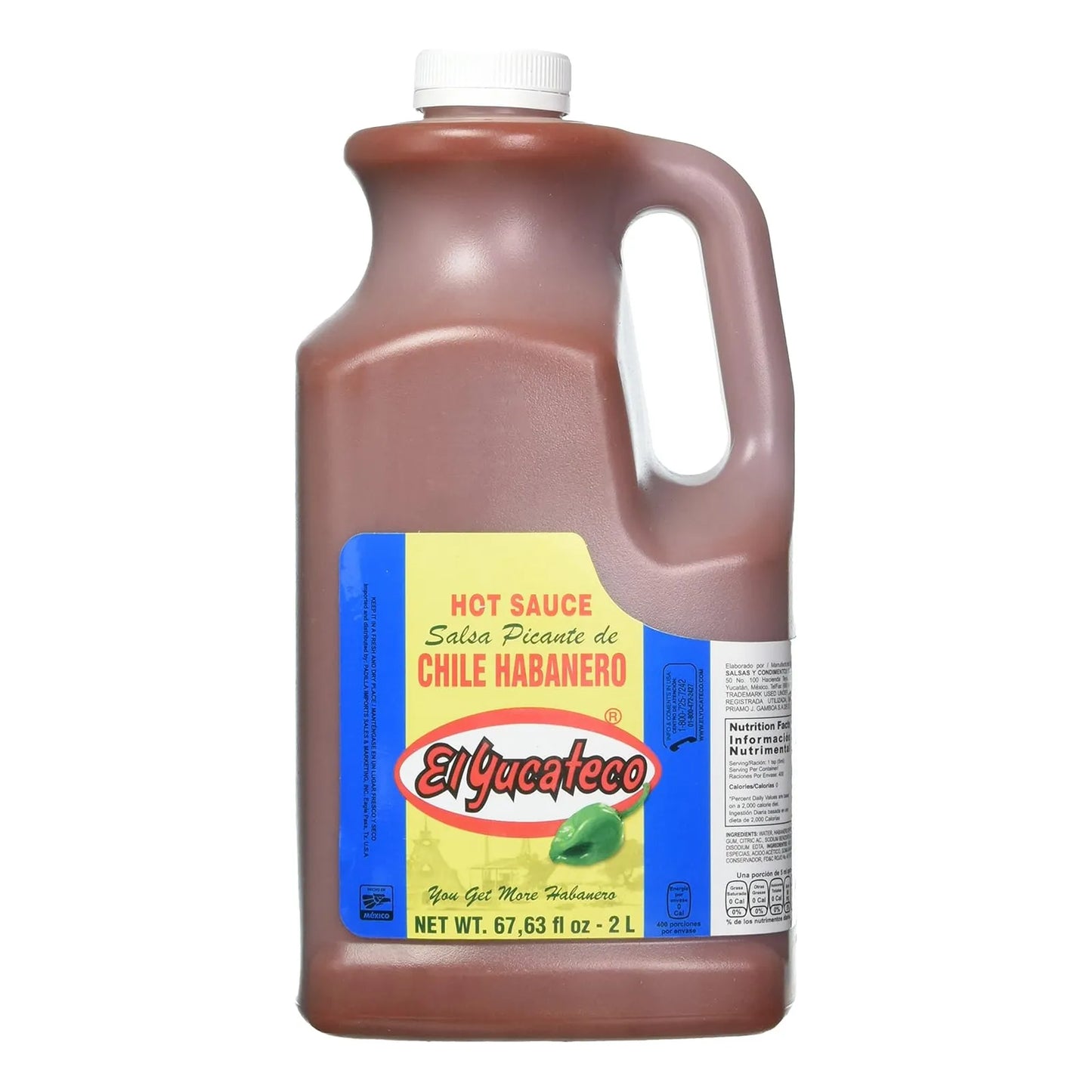 Salsa Picante Habanero Rojo El Yucateco 2 Litros Sabor Auténtico Y Versatil