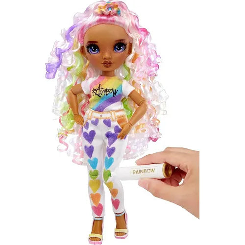 Rainbow High Color Create Ojos Morados Muñeca Articulada Con Accesorios Para Personalizar