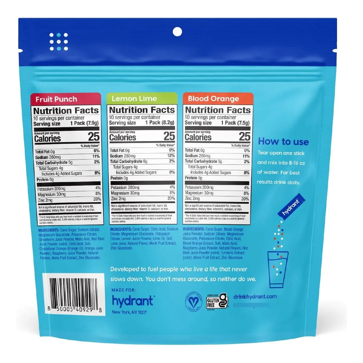 Hidratante En Polvo Sabor Frutal 300g Electrolitos Refrescantes Importado