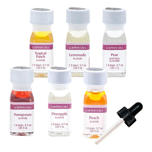 Lorann Oils 6 Sabores Fuertes 30ml Con Goteros Aceites Esenciales Para Reposteria Y Bebidas