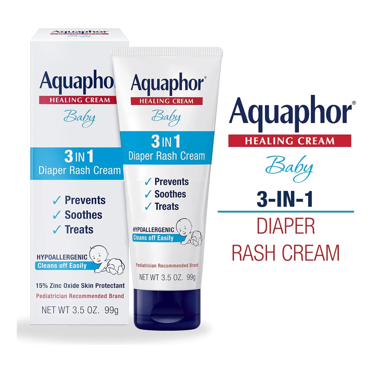 Aquaphor Baby 3 En 1 Diaper Rash Cream 99gr X 3 Und Protege Calma Y Trata