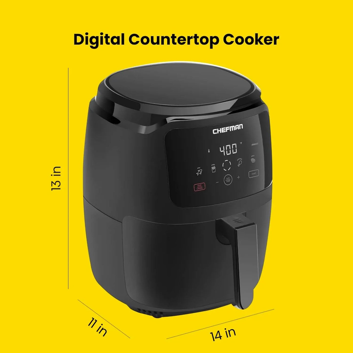 Chefman Freidora De Aire Digital 4.7 Litros Control Tactil Cocina Saludable