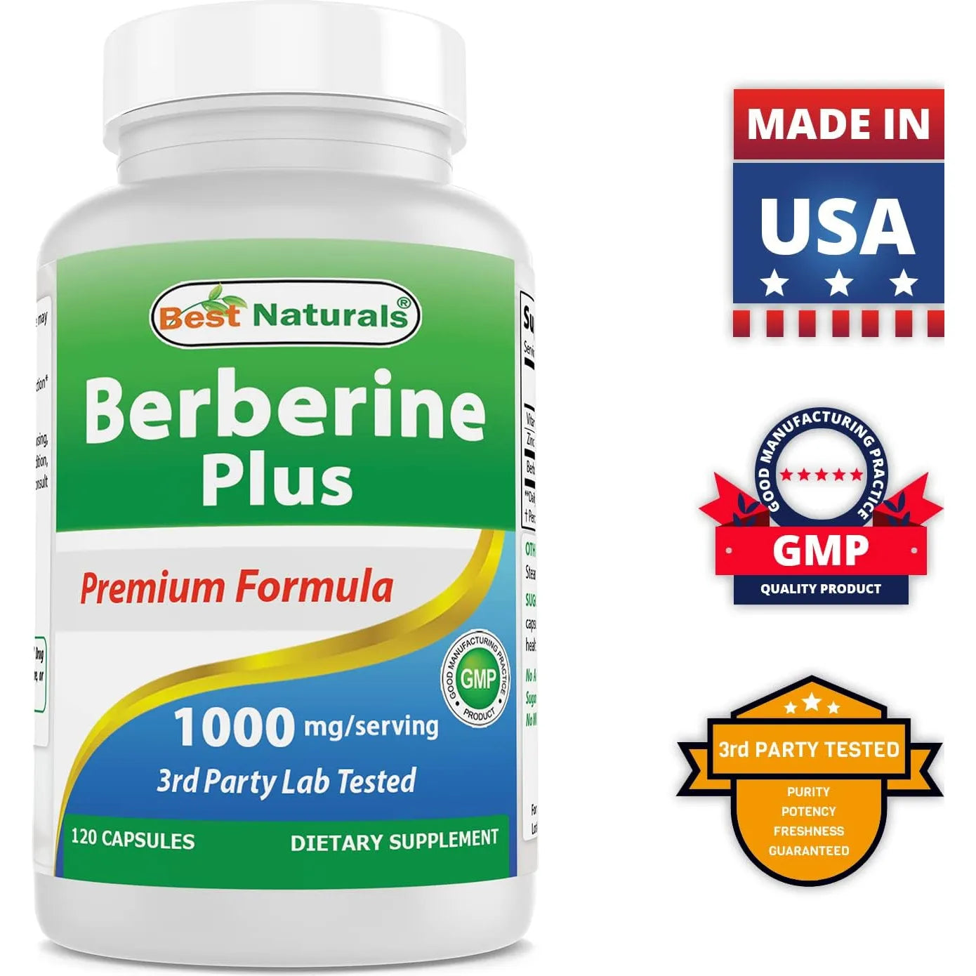 Berberina Plus 1000 Mg Cardiaco Gastrointestinal 360 Capsulas Best Naturals