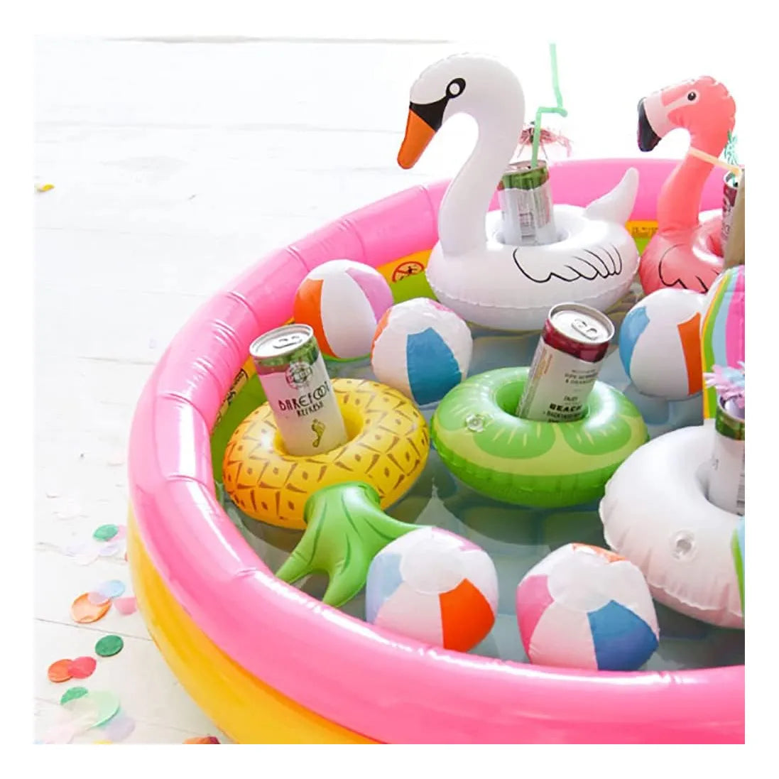 Portavasos Inflable 25 Unidades Con Bomba Para Fiestas En Piscina