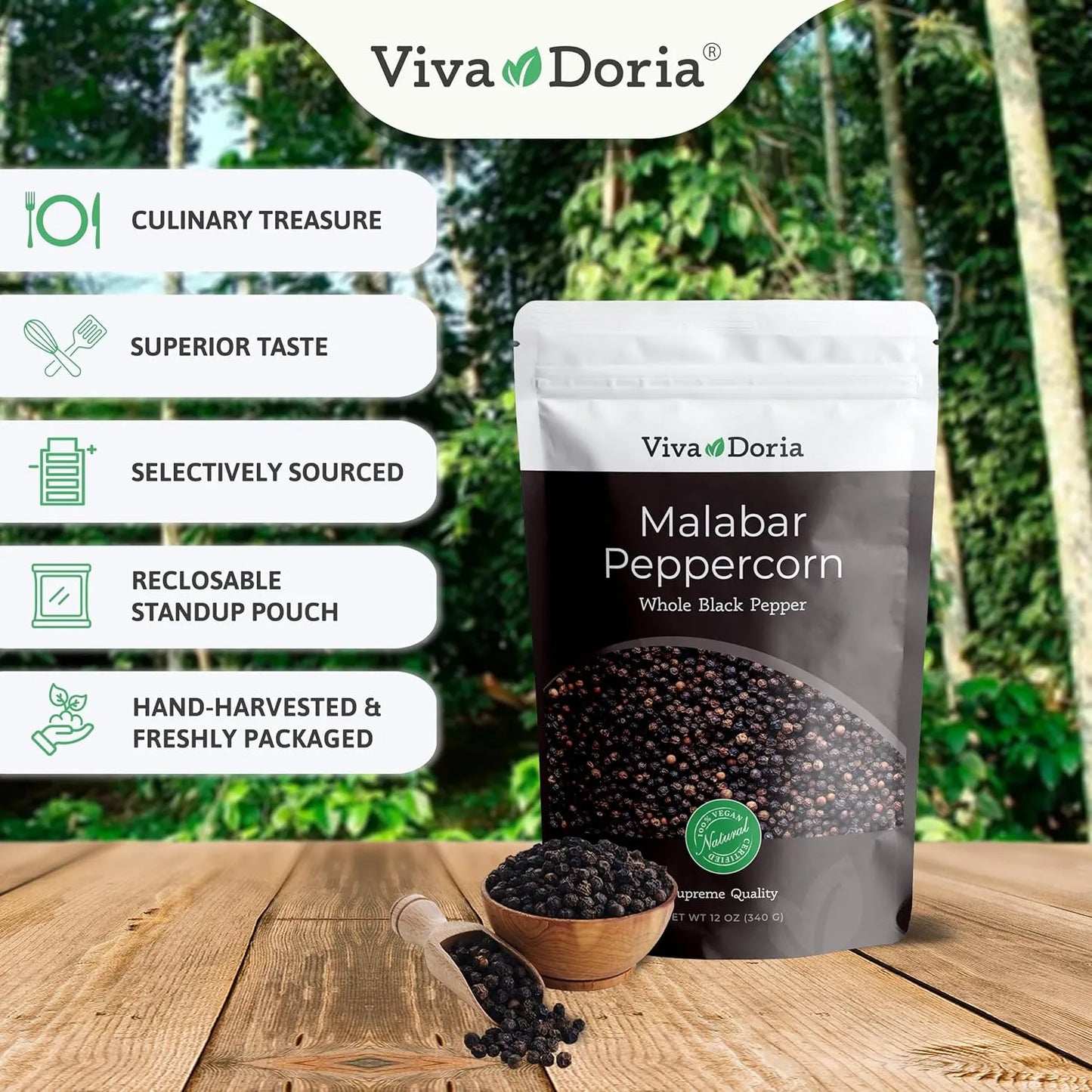 Pimienta Negra Entera Malabar Y Sal Rosa Himalaya Grano Grueso Calidad Premium