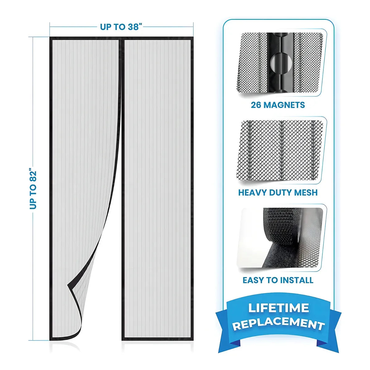 Mosquitero Para Puerta Flux Phenom Malla Retractil Corrediza Con Cierre Magnetico