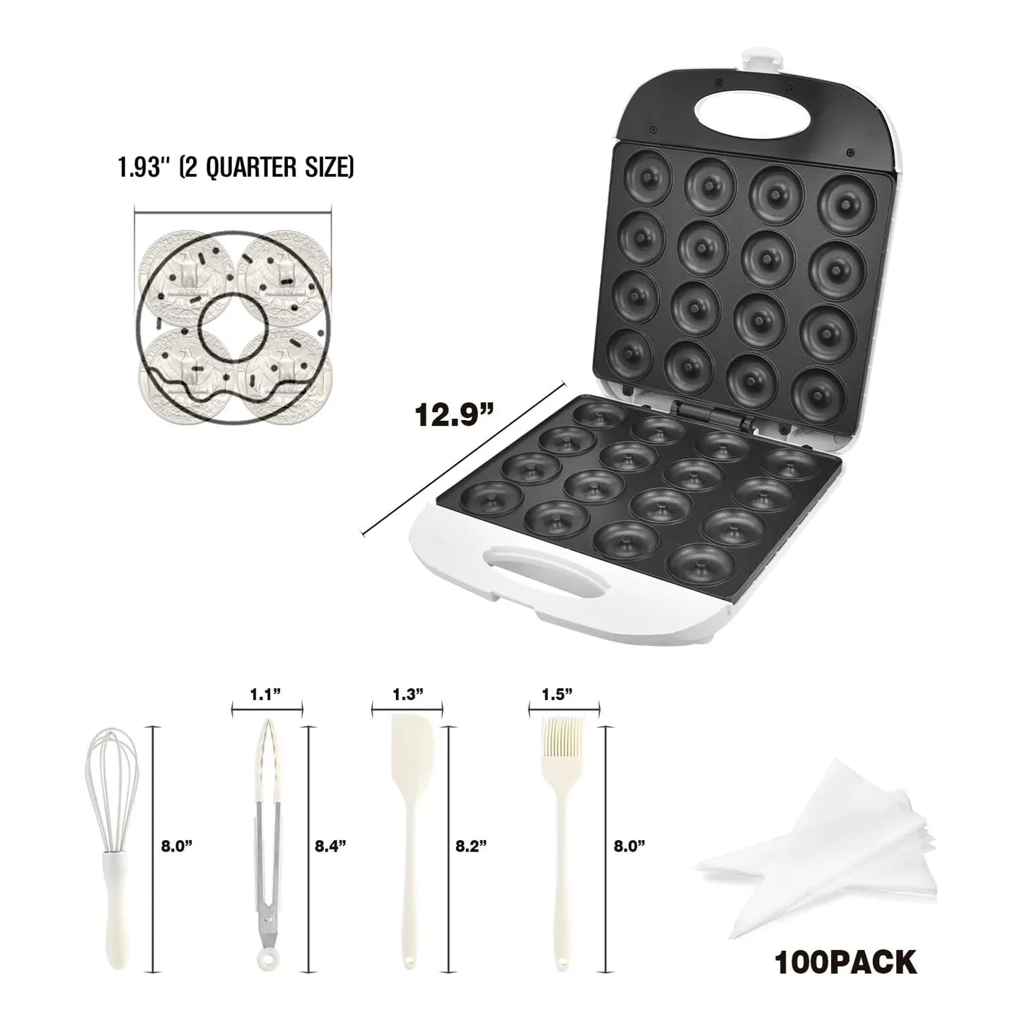 Máquina Mini Donuts DSP 1400W Antiadherente Para 16 Unidades Kit Completo Incluido