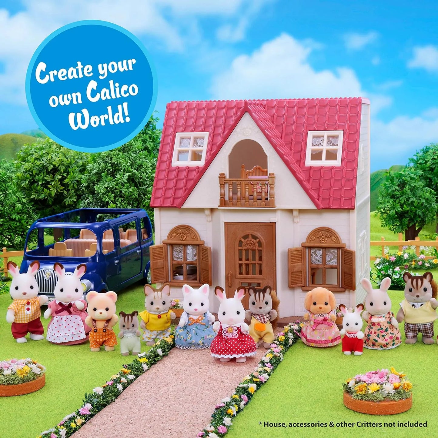 Calico Critters Abuelos Conejo Hopscotch Muñecos Articulados 2 Pcs Suaves Y Vestibles