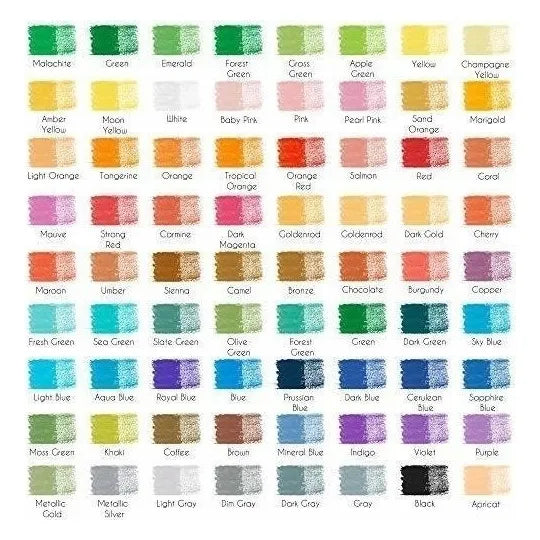 Paquete De 72 Lapices De Acuarela Profesionales Colores Vibrantes Y Mezclas Perfectas