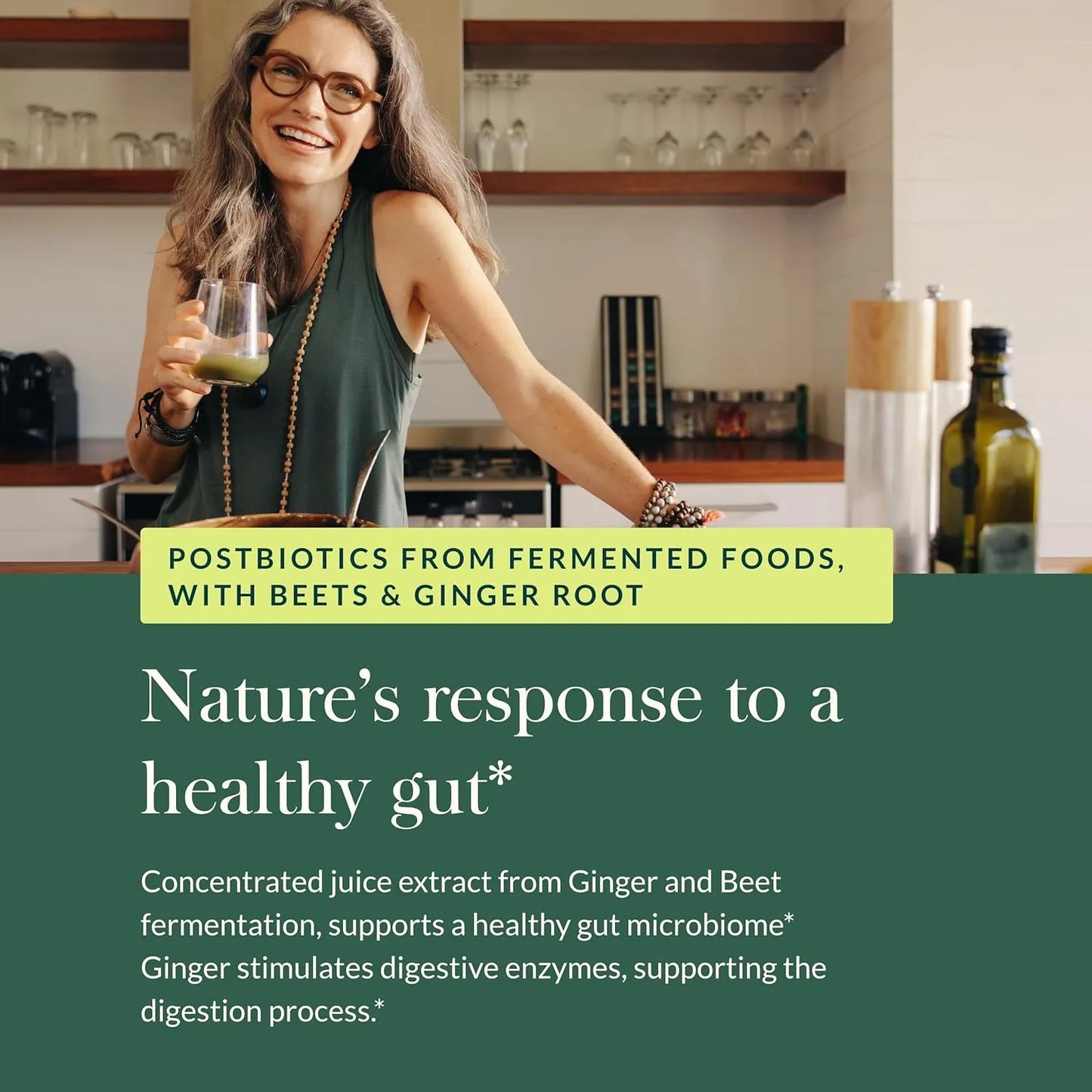 Capsulas De Jengibre Con Remolacha Fermentada Para Salud Intestinal Y Cardíaca Gaia Herbs 60 Unidades Veganas