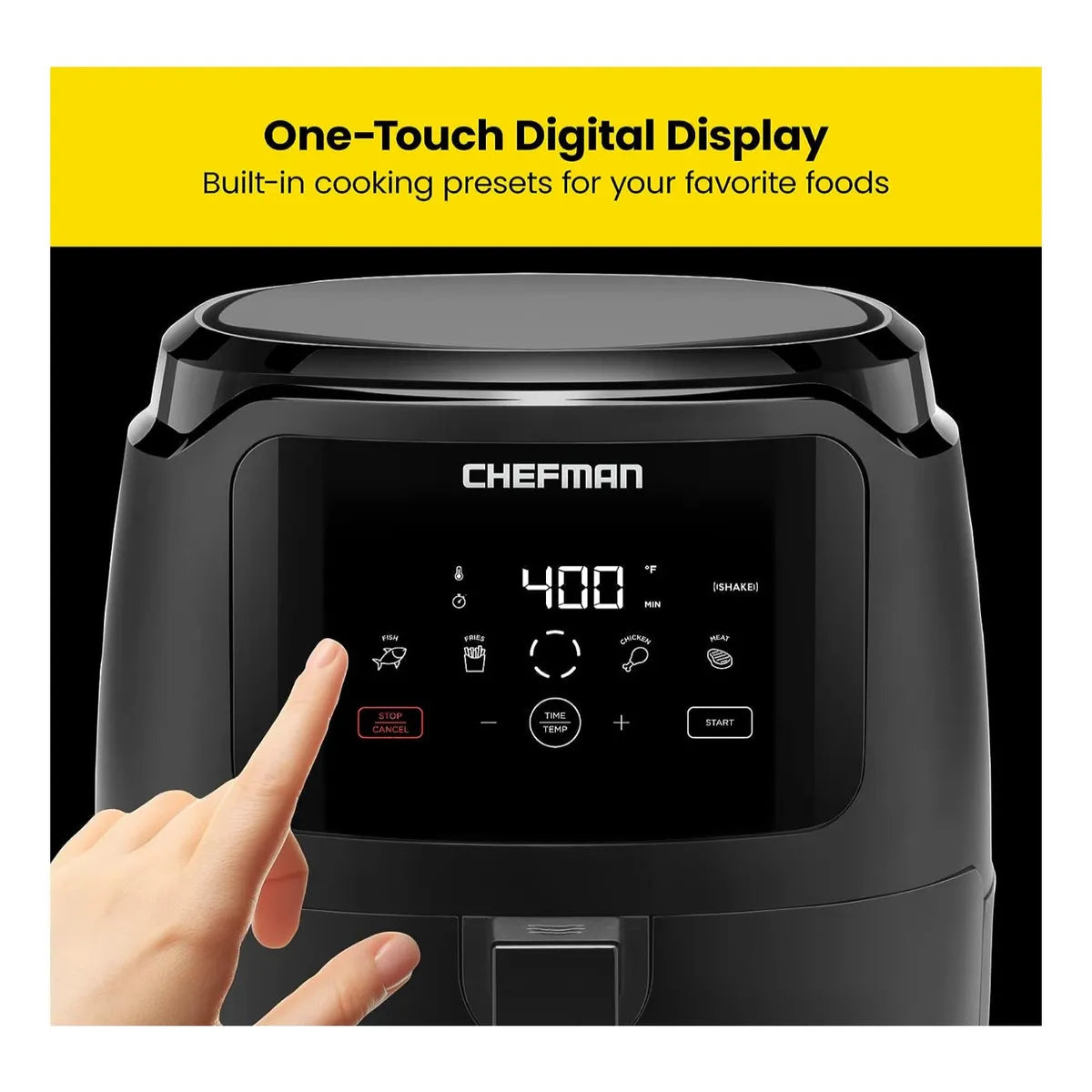 Freidora De Aire Chefman 4 7 Lt Pantalla Tactil Digital Cocina Sin Aceite