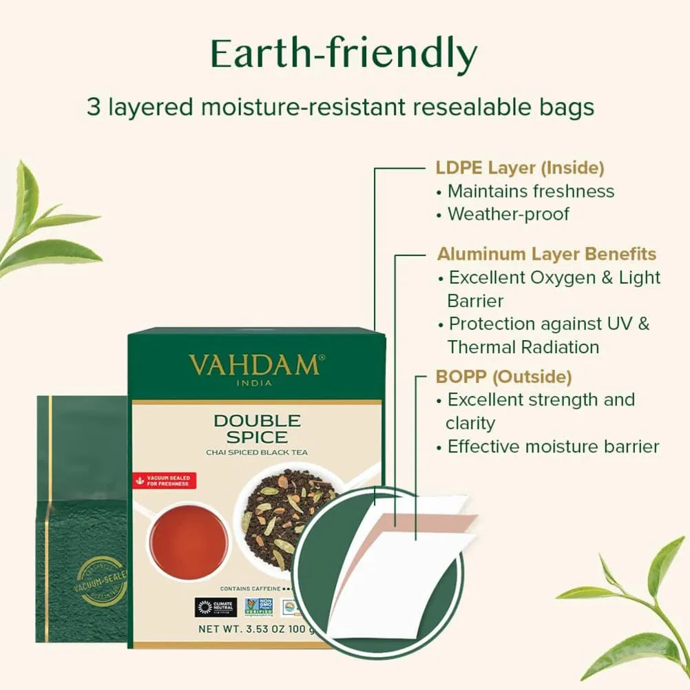 Té Masala Chai Doble Especia 100 Tazas 200 G Fuerte Picante Vahdam