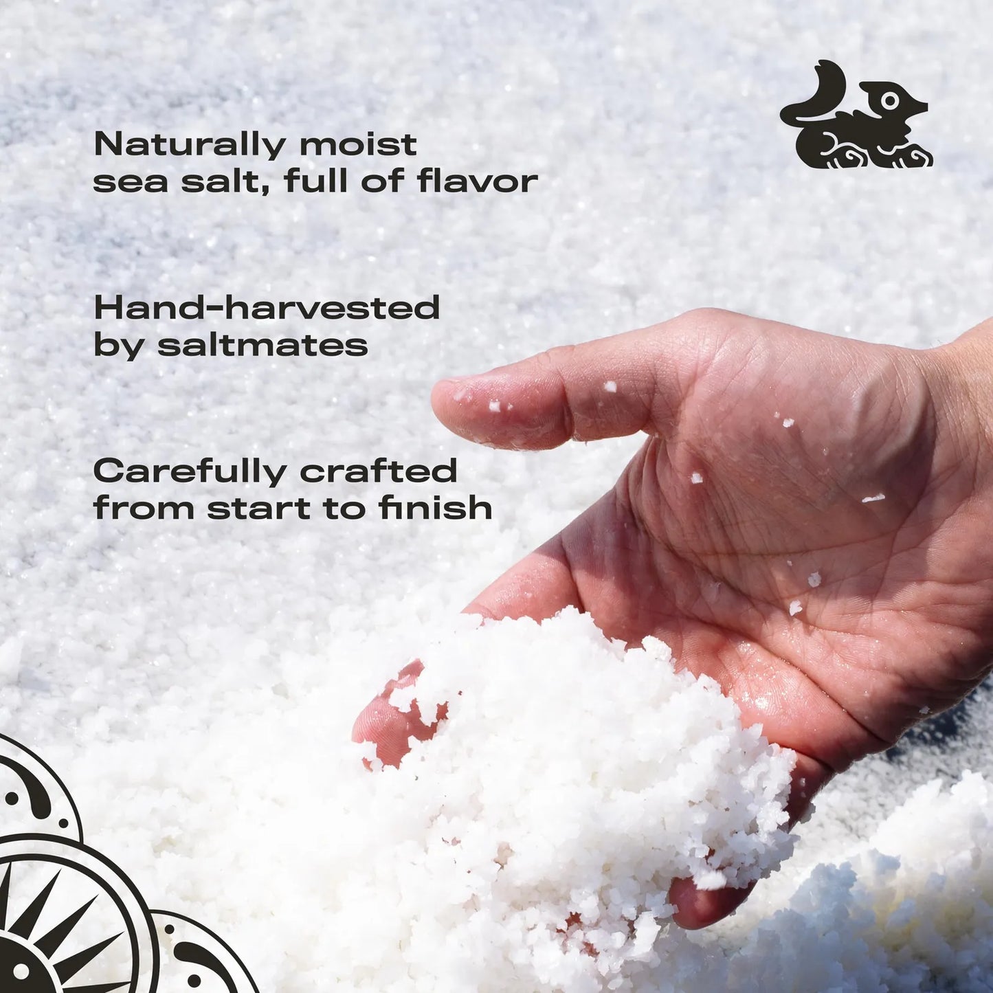 Sal Marina Gruesa Cristales Kosher Sin Refinar Cosechada Orgánicamente A Mano 18 Oz