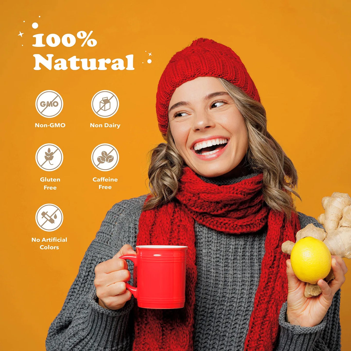 Té Instantáneo De Jengibre Y Cúrcuma Con Cristales De Miel 40 Sobres Natural