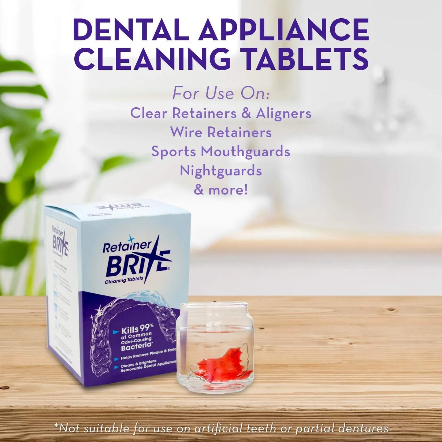 Retainer Brite Tabletas Limpiadoras Retenedoras 120 Unidades Limpieza Profunda