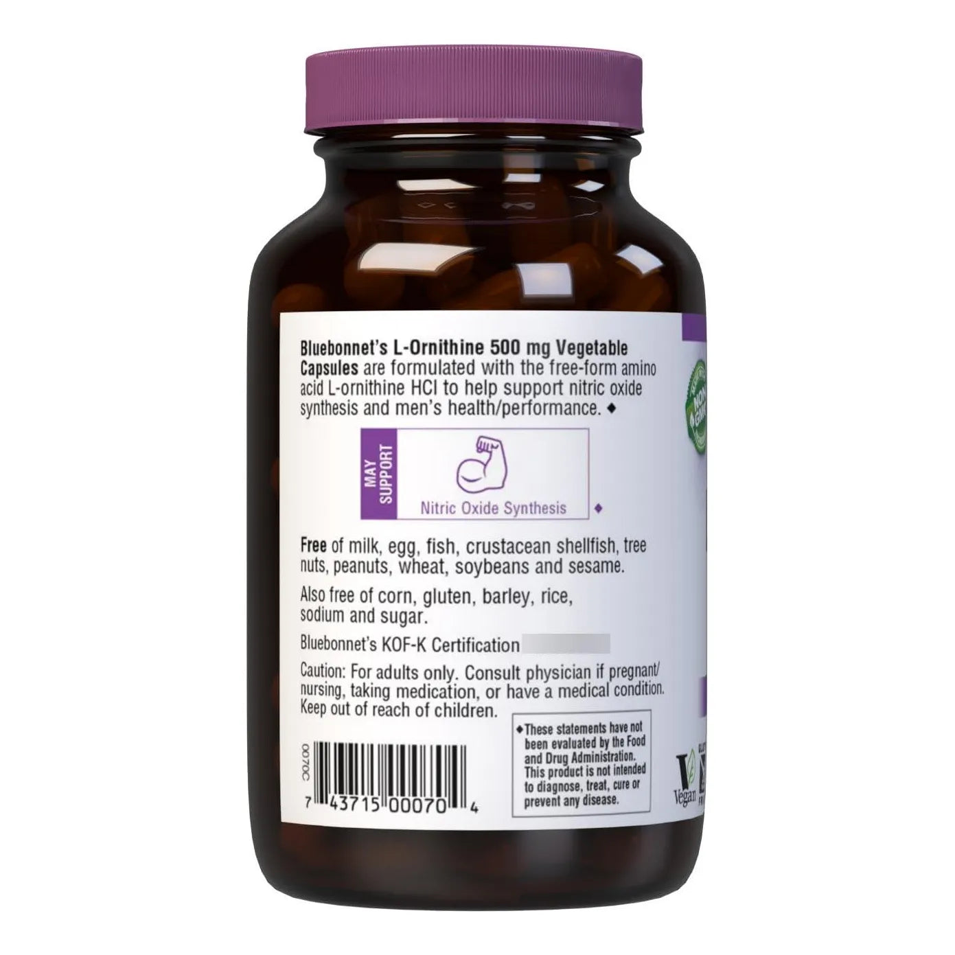 L Ornitina 500 Mg Aminoacido Libre Para Metabolismo Saludable 100 Capsulas Veganas