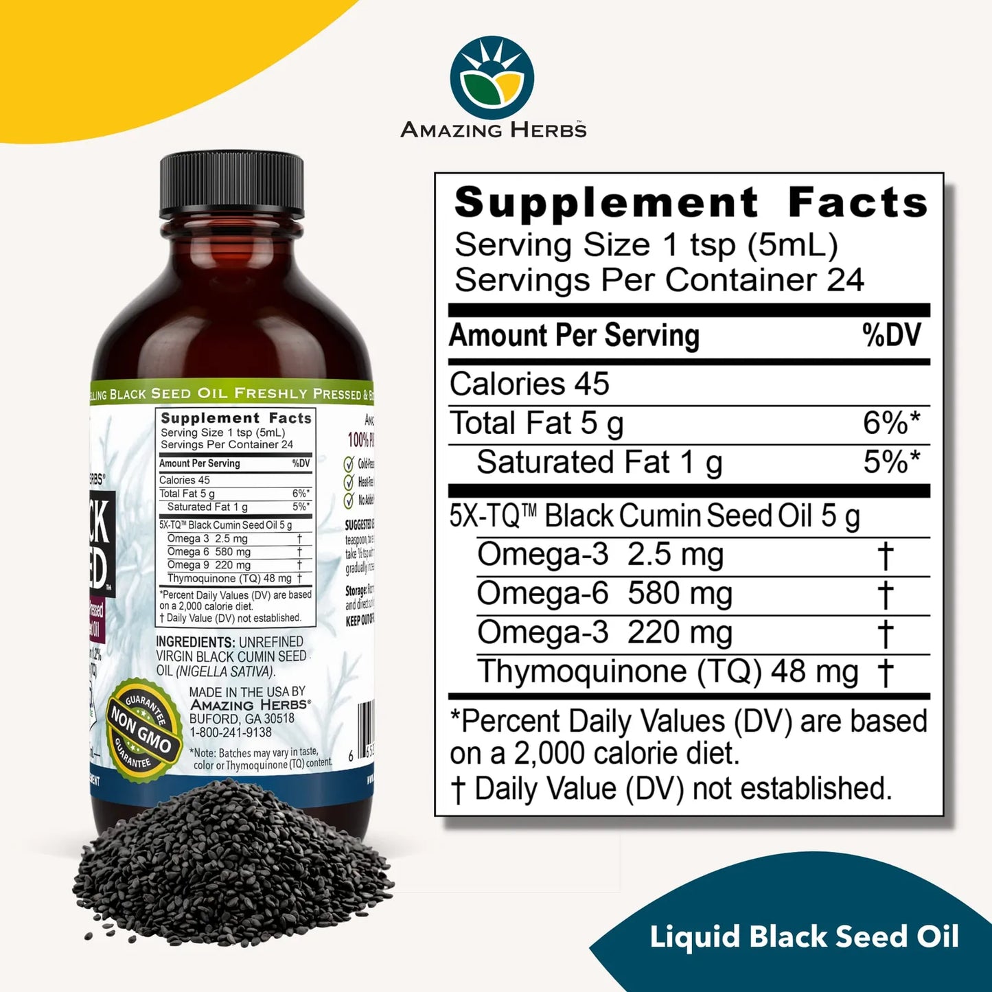 Aceite De Semillas De Hierbas 700ml Prensado En Frío Omega Y Timoquinona