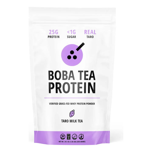 Té De Burbujas De Leche De Taro Con Proteína De Suero Alimentado Con Pasto