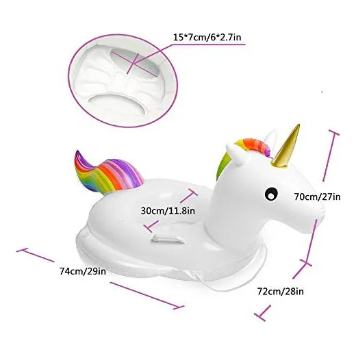 Flotador Piscina Bebé Unicornio Seguro Estable Divertido PVC Resistente