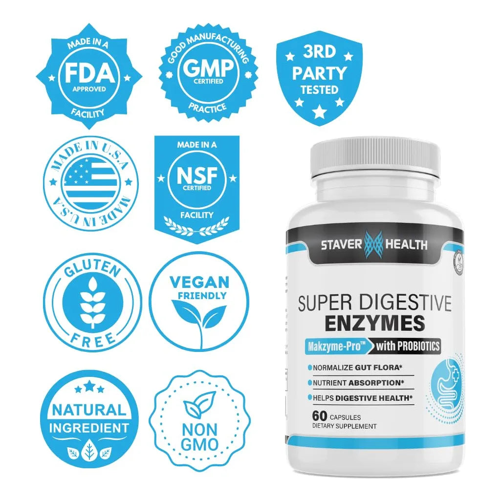 Cápsulas De Enzimas Digestivas Mejora Tu Digestión Y Salud Intestinal