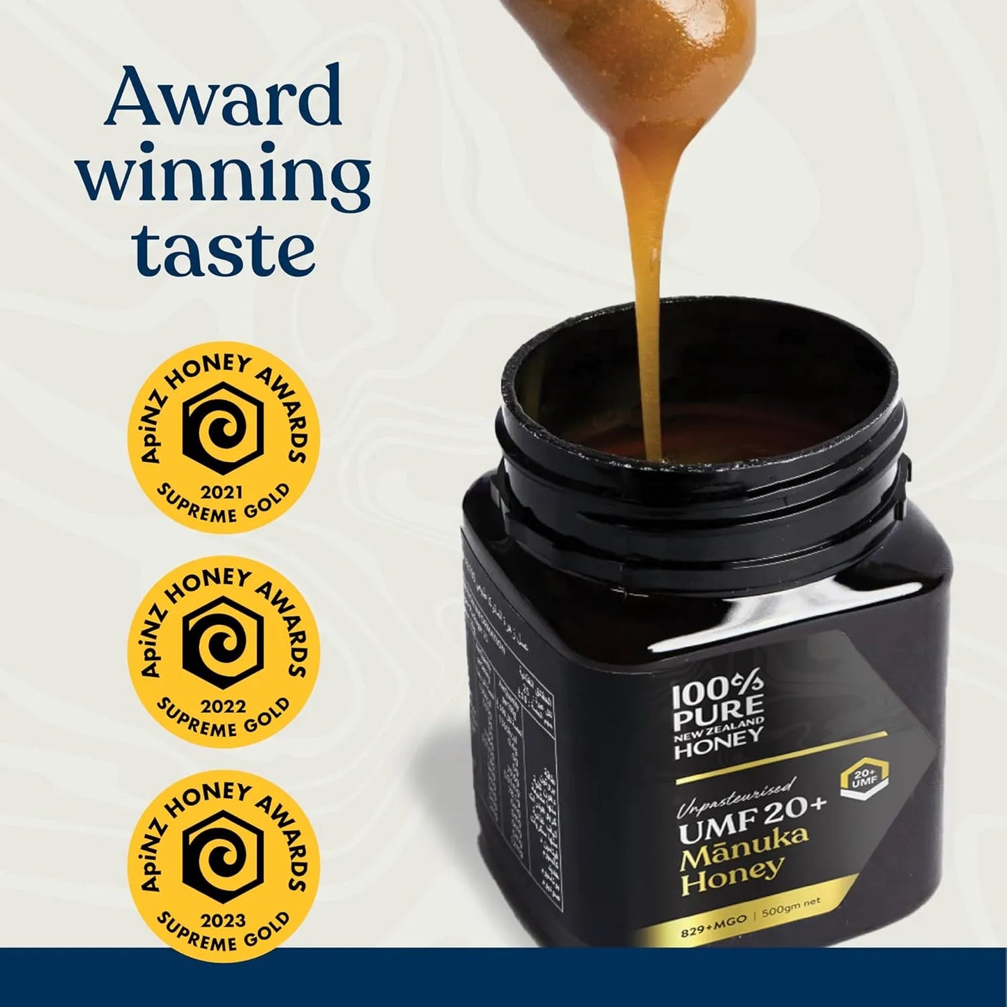 Miel De Manuka Pura UMF 20+ MGO 826 Cruda De Nueva Zelanda 8.8 Onzas