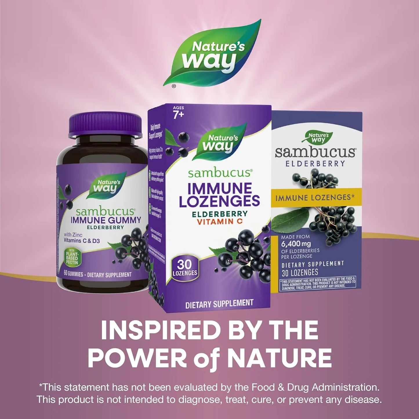 Nature's Way Sambucus Saúco Con Vitamina C 30 Pastillas Apoyo Inmunológico