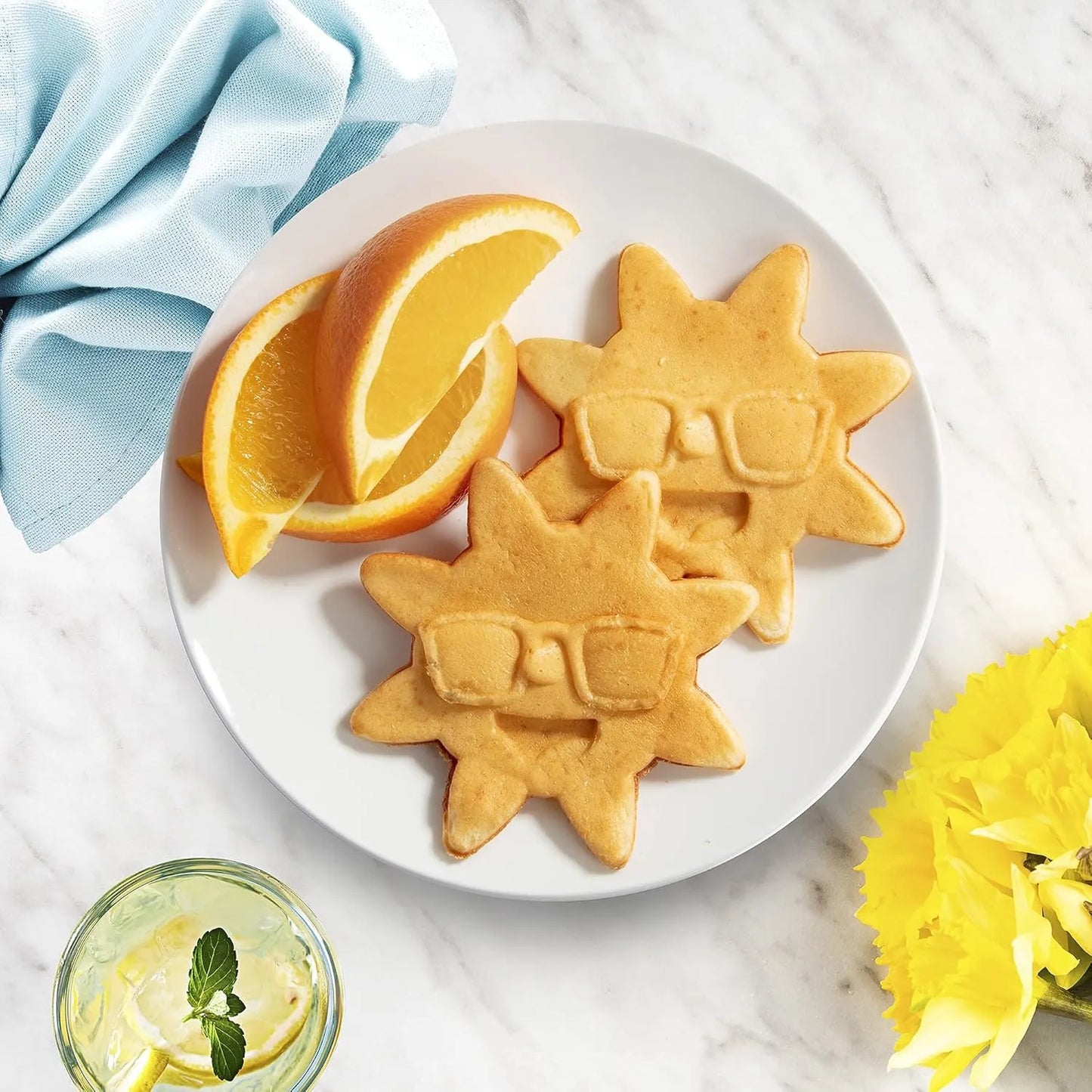 Mini Waflera Solar Rise Shine Waffles Individuales Divertidos Antiadherente