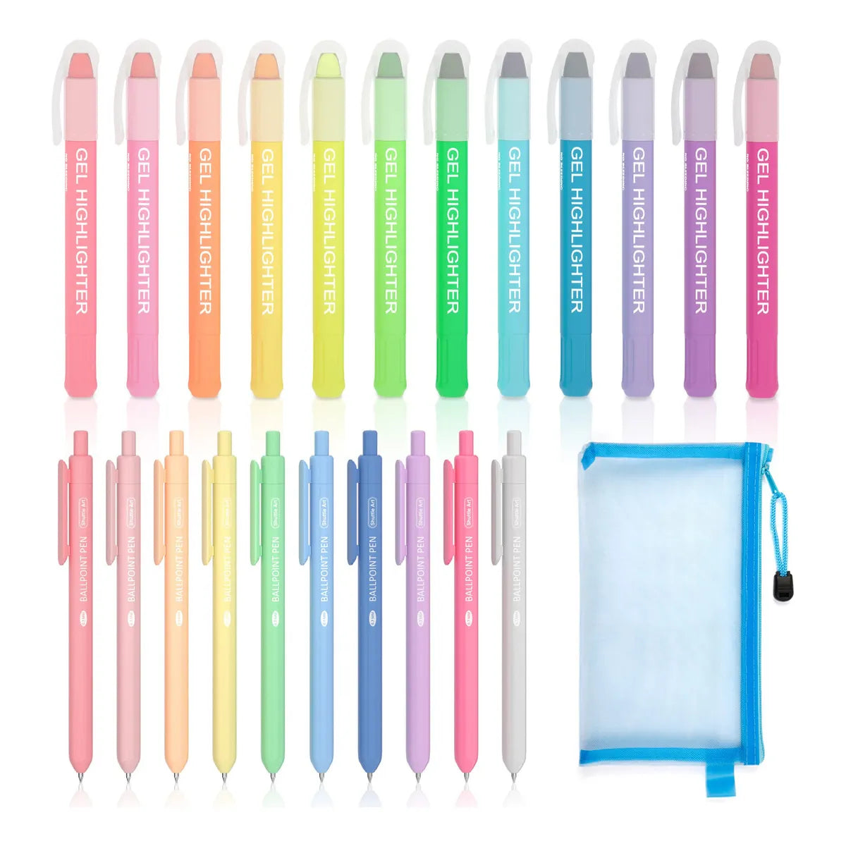 Resaltadores De Gel Y Boligrafos Para Diario Biblico 22 Pzas Colores Vibrantes Y Sin Manchas