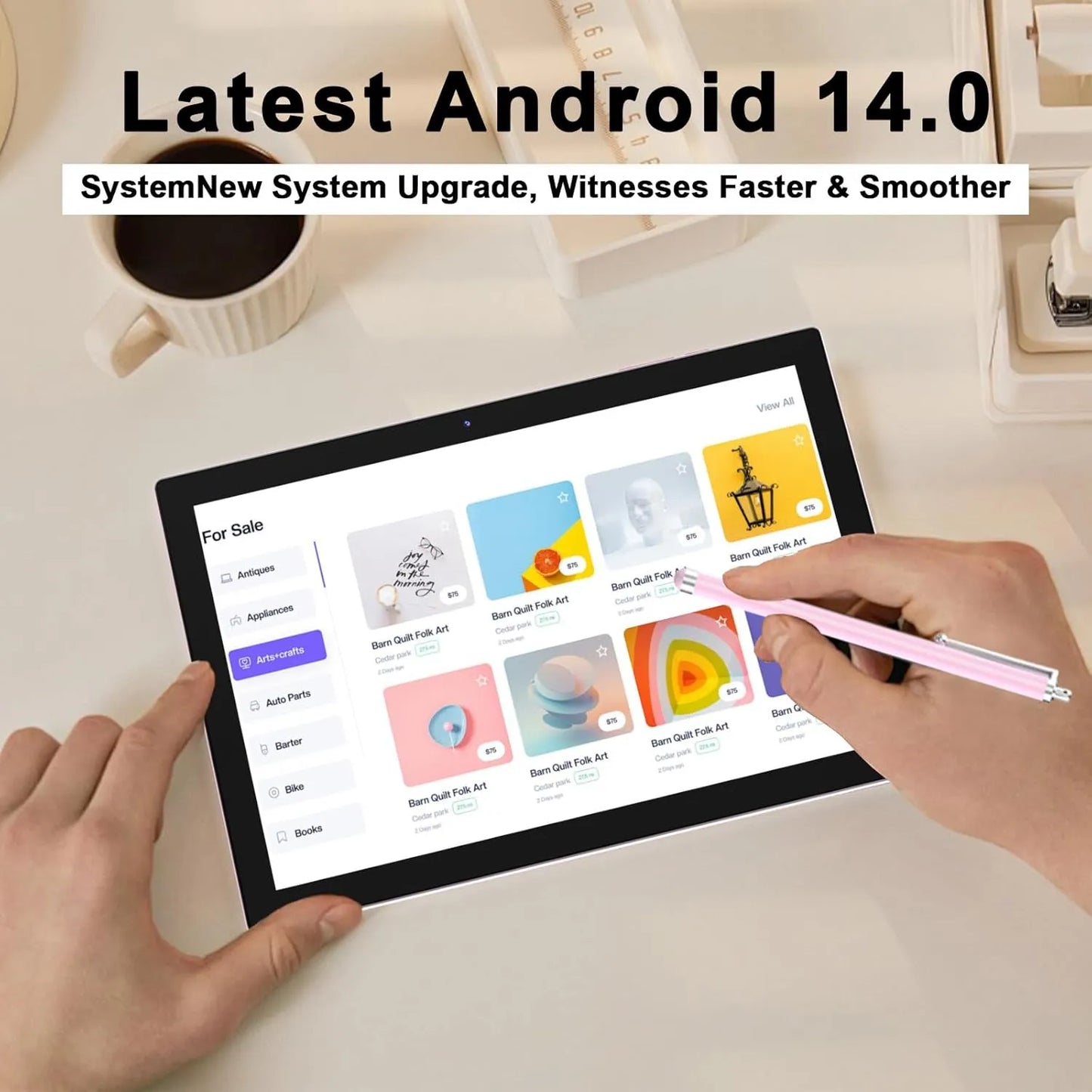 Tablet 10 PuLG 8GB RAM 64GB ROM Teclado Mouse Lápiz Android 14 Pantalla HD
