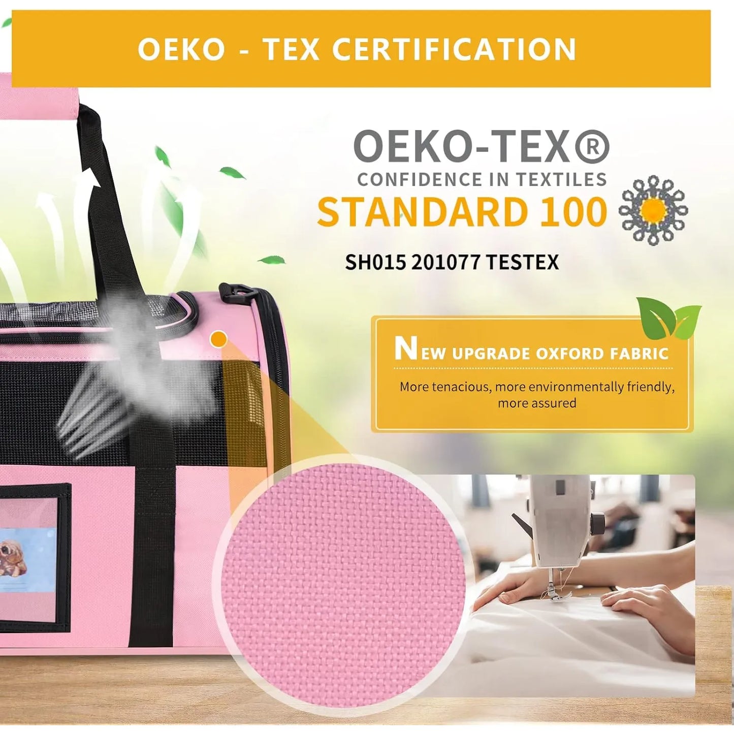 Transportador Para Mascotas Aprobado Por Aerolíneas Plegable Y Suave Color Rosa