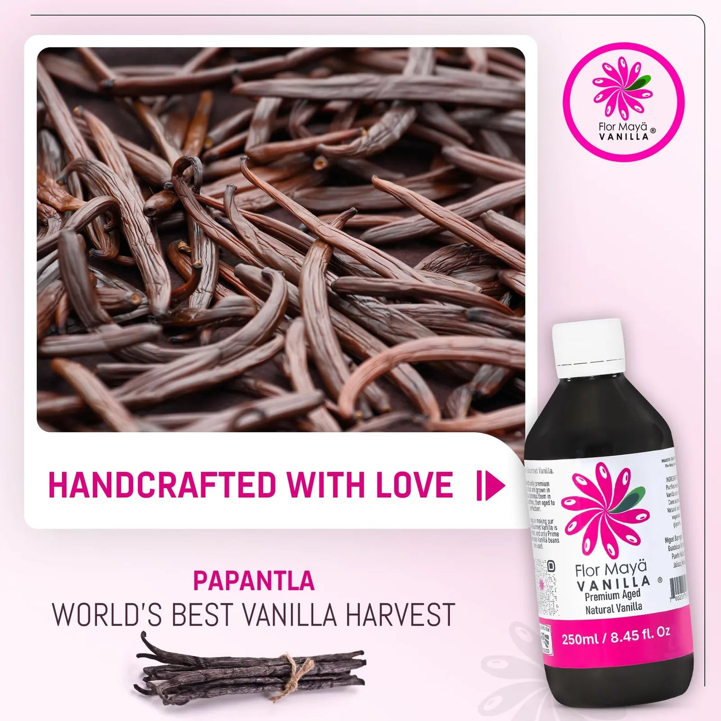 Extracto De Vainilla Natural Envejecido Premium 8.45 Onzas Para Repostería Y Cocina Gourmet