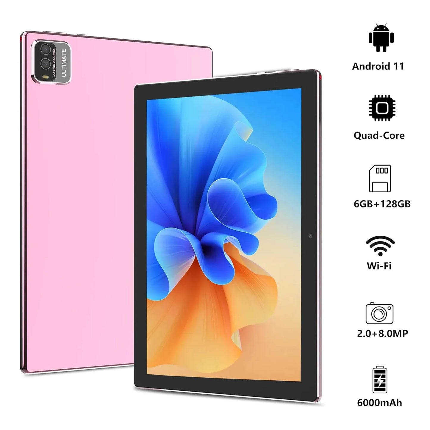 Tablet 10 PuLG 2 en 1 6GB RAM 128GB Teclado Mouse Funda Pantalla HD